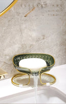 Bathroom Soap Dish Light Luxury Toilet Shower Soap Holder with Drain Water Soap Storage Case Tray Container Bathroom Gadgets