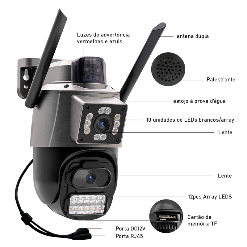 Icsee Security Camera Wifi Wireless IP Camera External Security HD 6MP Waterproof 4K Ultra HD Camera Dust Proof