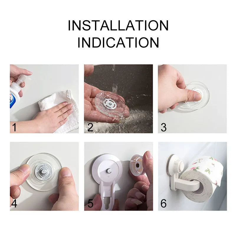 Suction Cup Toilet Paper Holder Wall Mount No Punching High Quality ABS Tissue Towel Roll Dispenser Bathroom Kitchen Accessories