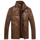 Leather Jacket Men Coats 2024 Brand High Quality PU Outerwear Men Business Winter Faux Fur Male Jacket Fleece