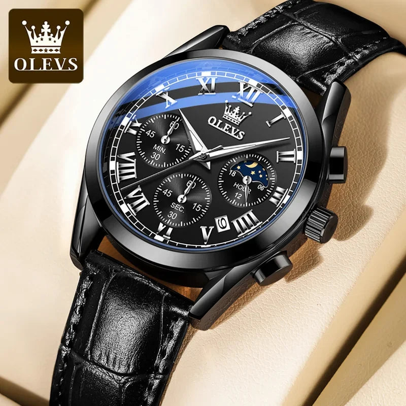 OLEVS 2871 Multifunctional Men's Watches Stainless steel Luminous Waterproof Luxury Men Wristwatch Business Watch Man