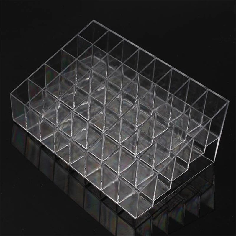 Clear 9-40 Grid Lipstick Stand Case Makeup Organizer Storage Box Lipstick Display Stand Holder Cosmetic Jewelry Organizer Box