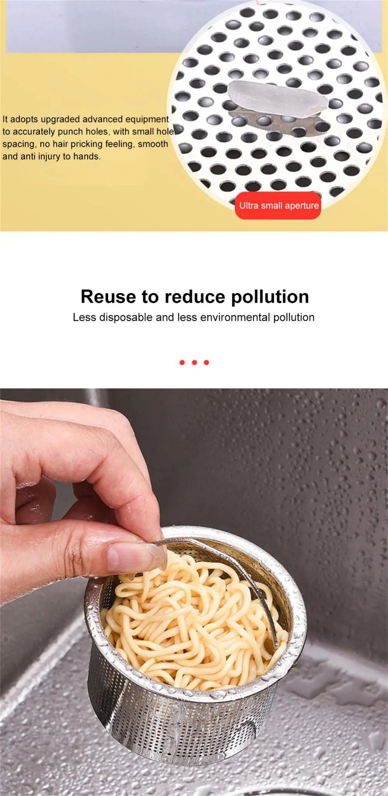 Stainless Steel Kitchen Sink Strainer Plug Close Hole Basin Sink Drain Filter Basket With Handle Drain Kitchen Accessories