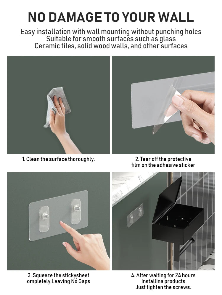 Tissue holder, non perforated toilet paper holder, bathroom privacy tissue box, roll paper holder, wet wipe box