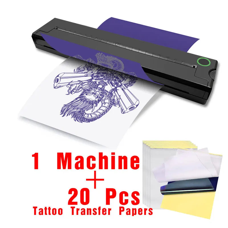 Portable Printer Thermal Tattoo Stencil PDF Word Office Print A4 Wireless Transfer Photo Bluetooth Machine Use SmartPhone