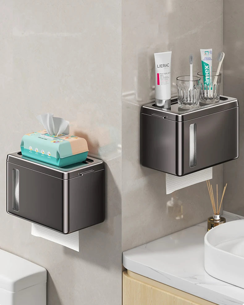 Bathroom Accessories Paper Towel Dispenser Wall Tissue Dispenser Paper Towel Holder Punch Free Towel Dispenser for Toilet