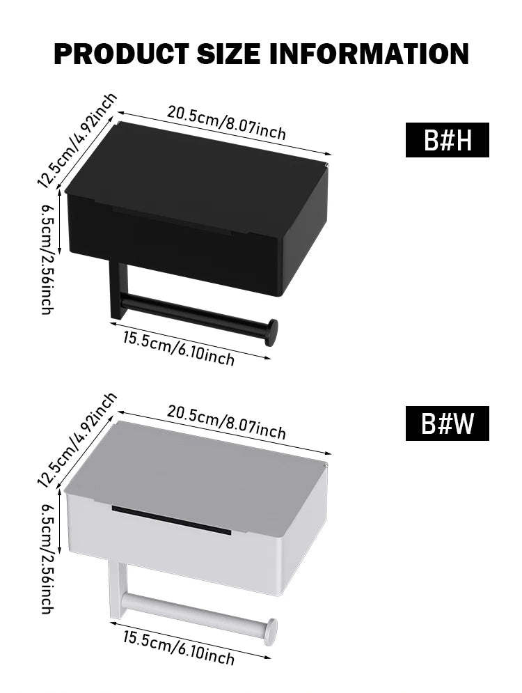 Tissue holder, non perforated toilet paper holder, bathroom privacy tissue box, roll paper holder, wet wipe box