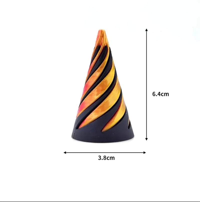 3D Printed Spiral Cone Toy Impossible Pyramid Passthrough Sculpture Pass Through Pyramid Toy Mini Vortex Thread Illusion