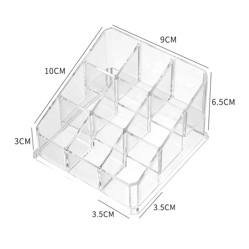 Clear 9-40 Grid Lipstick Stand Case Makeup Organizer Storage Box Lipstick Display Stand Holder Cosmetic Jewelry Organizer Box
