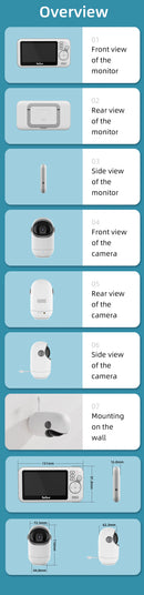 4.3 Inch Video Baby Monitor With Digital Zoom Surveillance Camera Auto Night Vision Two Way Intercom Babysitter Security Nanny
