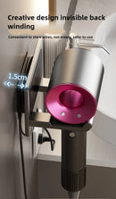 Suporte de secador de cabelo de parede compatível com organizador de metal com almofada antiderrapante, organizador de acessórios para prateleiras de banheiro de quarto