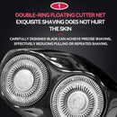 Kemei KM-T15 Portable Dual-Ring Floating Electric Shaver, Fully Washable, USB Rechargeable, Men's Beard Trimmer.