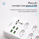 5 meters electric extension, electric extension, Brazil line filter, USB socket, power strip, extension socket, long USB socket