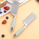 Crinkle Fry Cutter Potato Slicer French Fry Cutter Stainless Steel Long Handle Food Chopper Vegetable Chopping Tools Kitchen