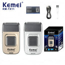 Kemei KM-TX11 Portable Electric Shaver – Reciprocating Blades,Arc-Shaped Foil,USB Rechargeable & Plug-in Dual Use, Beard Trimmer