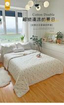 Pure Cotton Summer Cooling Duvet Four-Piece Set Lace Soybean Fiber Airable Cover