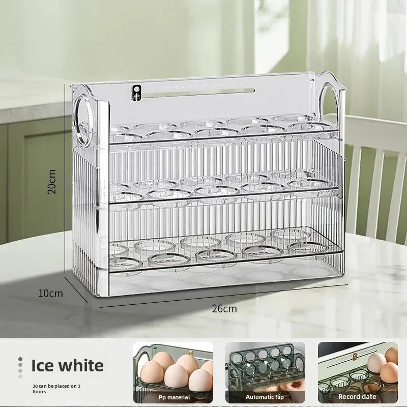 Egg Storage Box Automatic Turning Preservation Box For Fridge Side Door Kitchen Special Egg Holder Support Wholesale