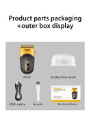 Kemei KM-T370 Shaving Machine Men Beard Trimmer Professional Waterproof Electric Foil Shaver Barber 3 Blades USB Charging Razor