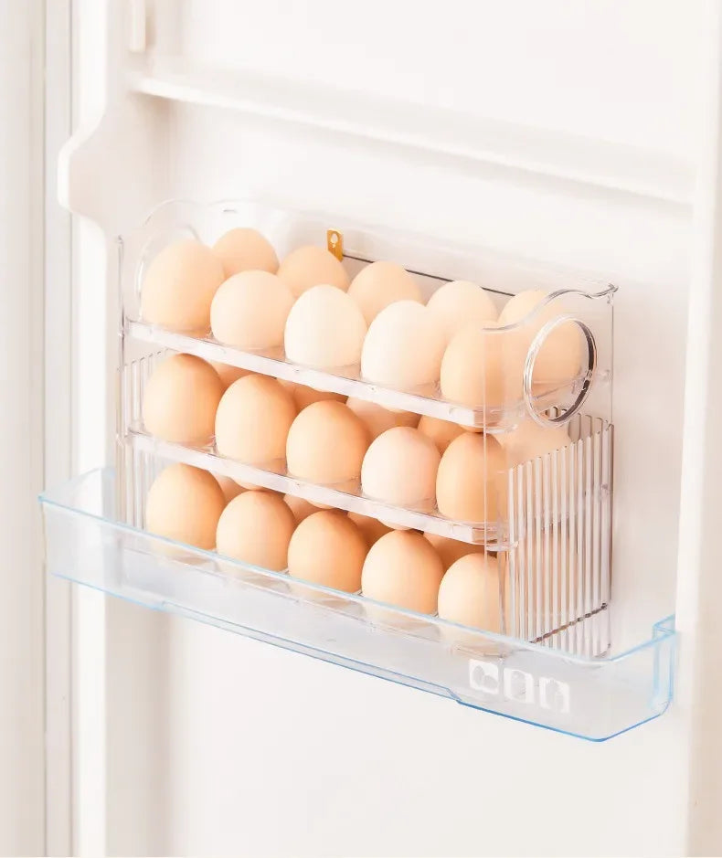 Egg Storage Box Automatic Turning Preservation Box For Fridge Side Door Kitchen Special Egg Holder Support Wholesale