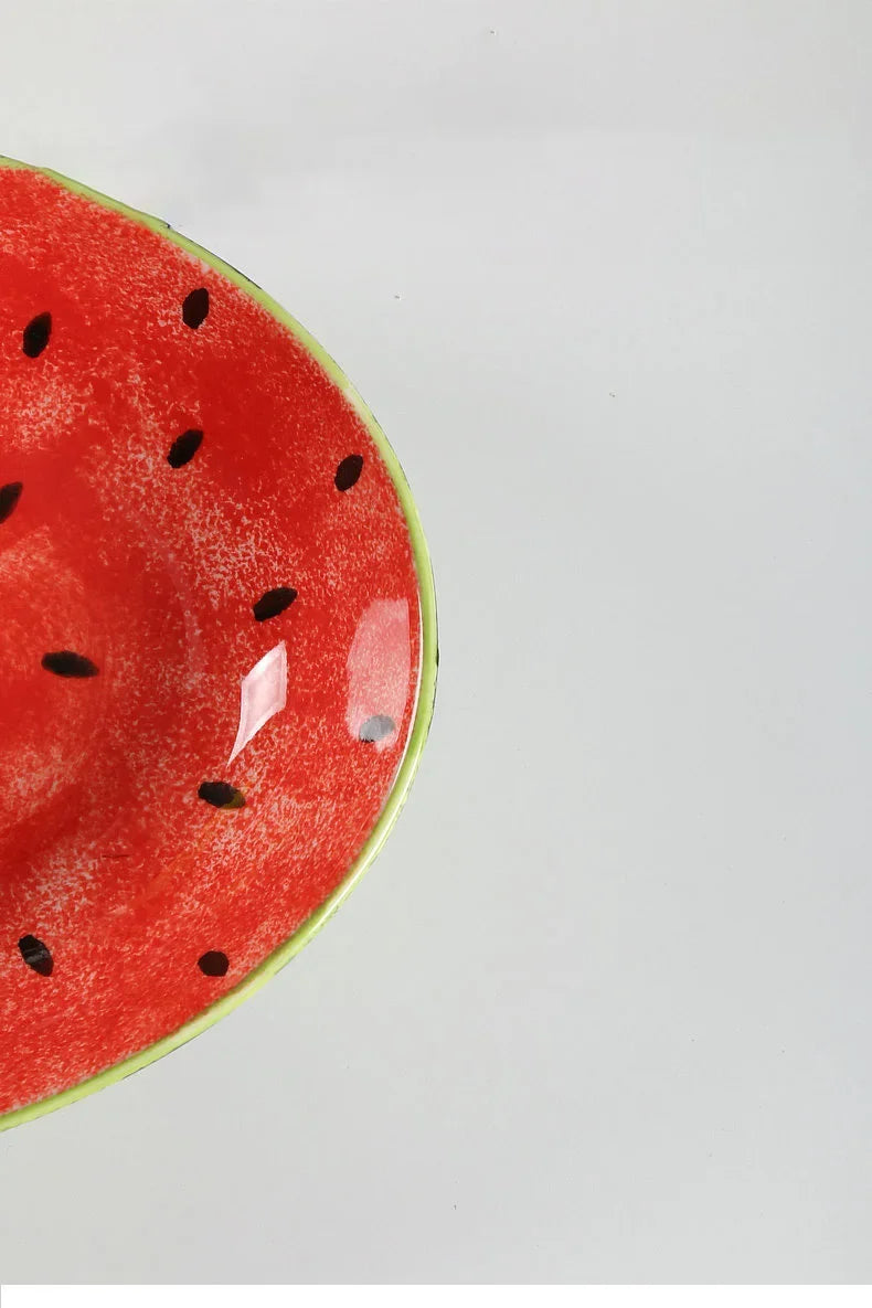 Watermelon Ceramic Plate Home Ramen Bowl Cute Hand-painted Tableware Kitchen Accessories Underglaze Color Fruit Vegetable Plates