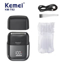 Kemei T82 Professional Waterproof Electric Shaver Rechargeable Shaving Machine for Men Digital Display Beard Trimmer Mini Razor
