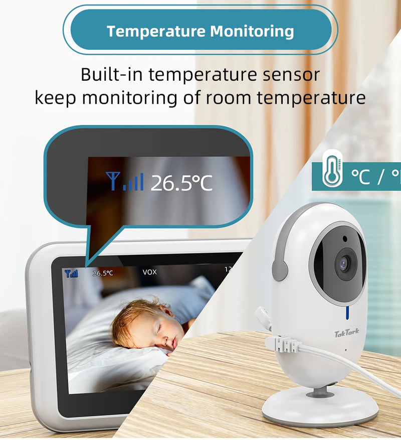 4.3 Inch Video Baby Monitor With Digital Zoom Surveillance Camera Auto Night Vision Two Way Intercom Babysitter Security Nanny