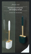 Escova de banheiro de silicone de luxo para parede com suporte