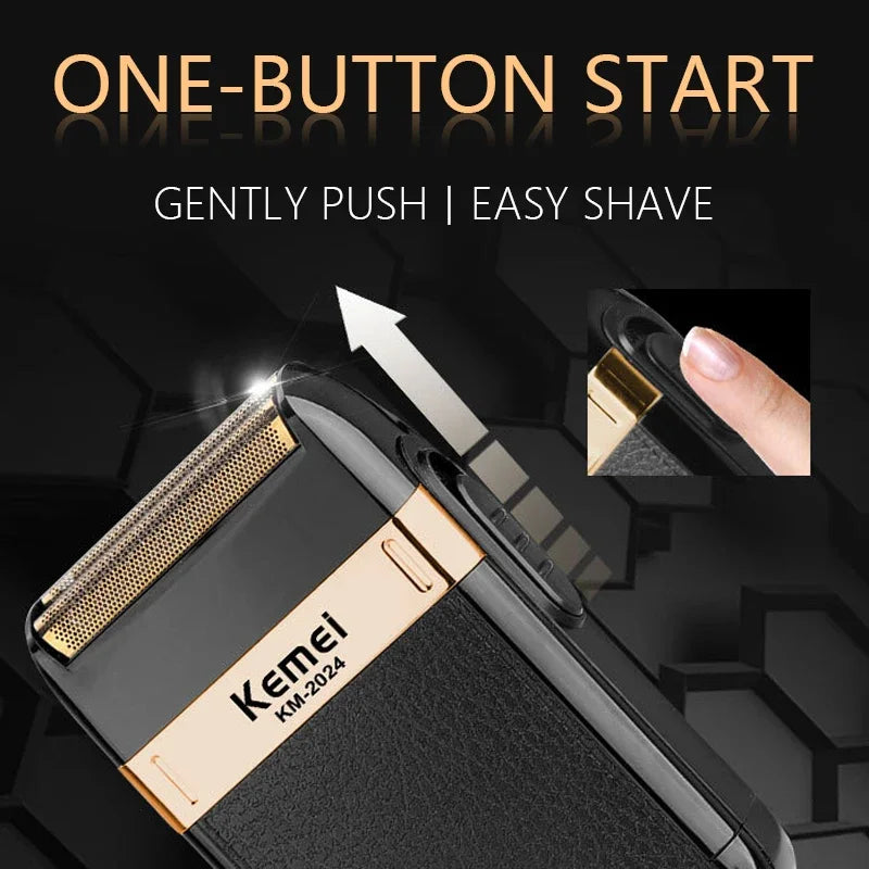 Kemei KM-2024 Professional Men's Shaving Machine USB Charging Electric Shaver Waterproof Beard Trimmer Hair Trimmer Machine