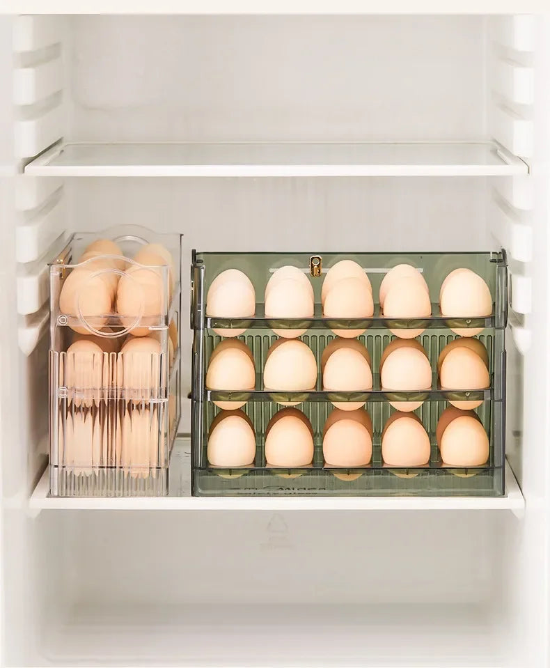 Egg Storage Box Automatic Turning Preservation Box For Fridge Side Door Kitchen Special Egg Holder Support Wholesale