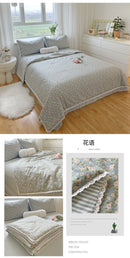 Pure Cotton Summer Cooling Duvet Four-Piece Set Lace Soybean Fiber Airable Cover