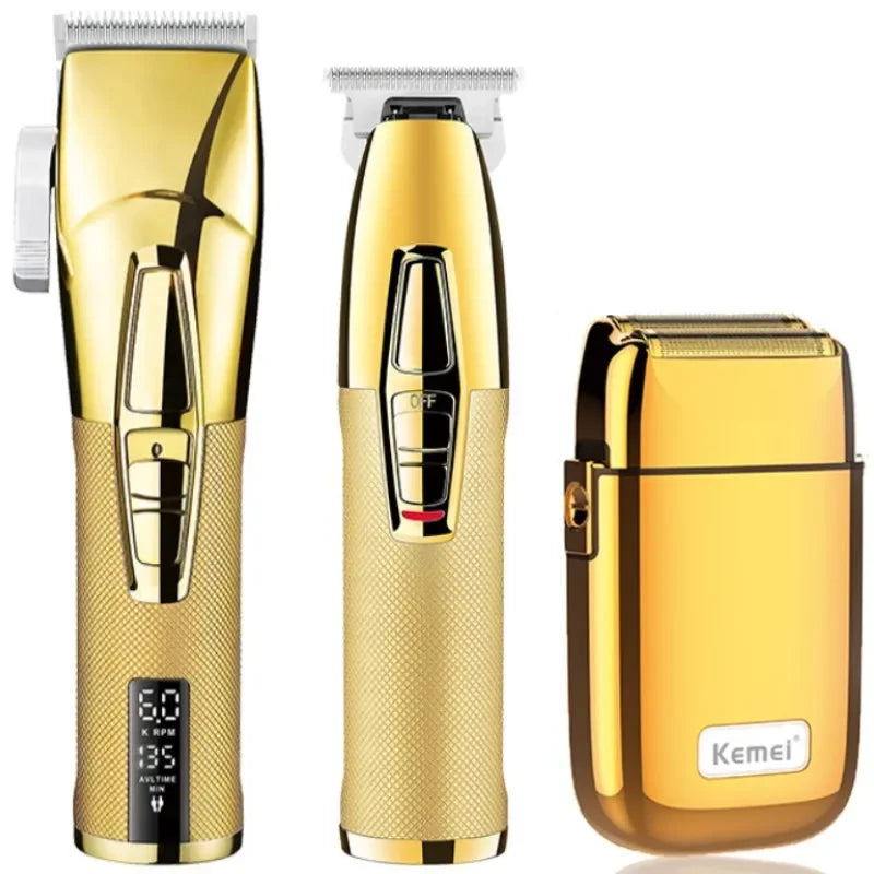 Kemei Tx1 Full Metal Electric Shaver for Men Hair Beard Electric Razor Bald Head Shaving Machine Finishing Fades Rechargeable