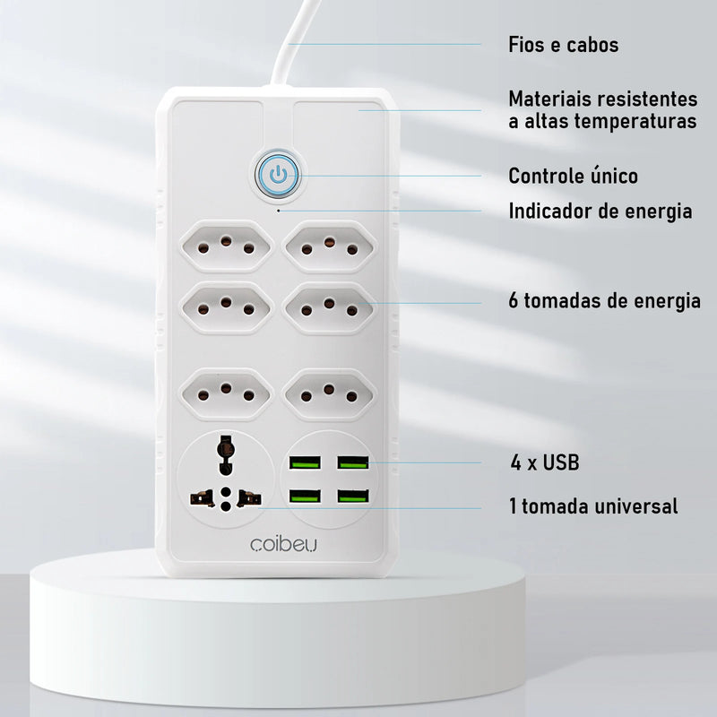 5 meters electric extension, electric extension, Brazil line filter, USB socket, power strip, extension socket, long USB socket
