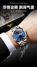 High-grade waterproof luminous new men's watch steel belt quartz watch live burst male wristwatch men watch