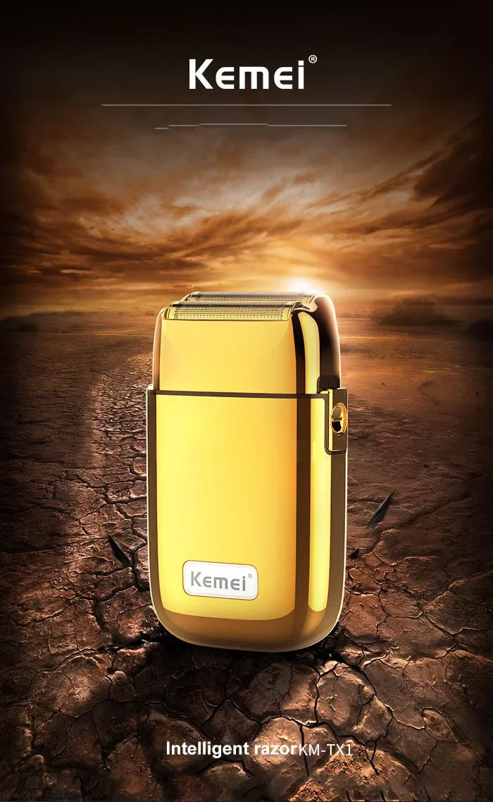 Kemei Tx1 Full Metal Electric Shaver for Men Hair Beard Electric Razor Bald Head Shaving Machine Finishing Fades Rechargeable