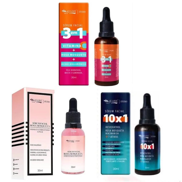 Kit C/3 Serum Max Love 3 in 1 + Rose Mosquette + 10 in 1
