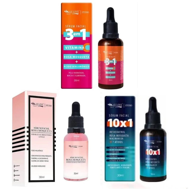 Kit C/3 Serum Max Love 3 in 1 + Rose Mosquette + 10 in 1