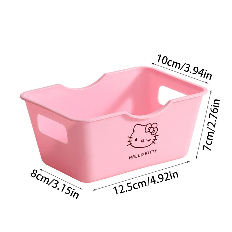 Cute Hello Kitty Multifunctional Desktop Storage Boxes Large Capacity Stationery Storage Boxes Sundries Cosmetic Organizer Gifts