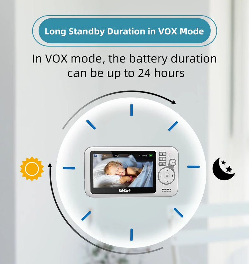 4.3 Inch Video Baby Monitor With Digital Zoom Surveillance Camera Auto Night Vision Two Way Intercom Babysitter Security Nanny