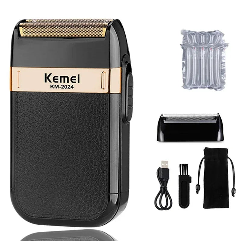 Kemei KM-2024 Professional Men's Shaving Machine USB Charging Electric Shaver Waterproof Beard Trimmer Hair Trimmer Machine