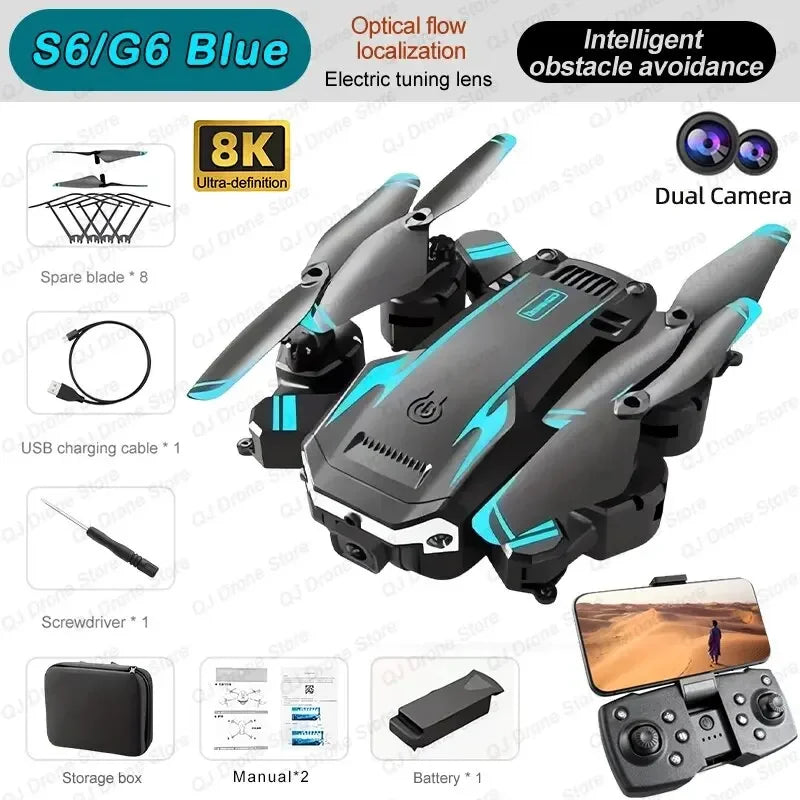 5000M New G6 Professional Foldable Quadcopter Aerial Drone S6 HD Camera GPS RC Helicopter FPV WIFI Obstacle Avoidance Toy Gifts