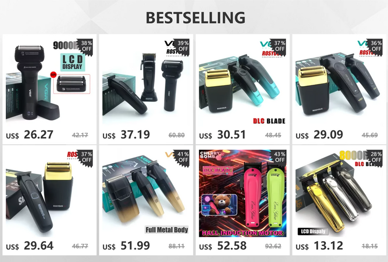 Kemei KM-2024 Professional Men's Shaving Machine USB Charging Electric Shaver Waterproof Beard Trimmer Hair Trimmer Machine