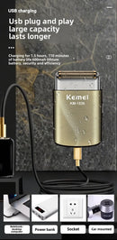 Kemei KM-1536 Men's Electric Shaver - Portable USB Rechargeable Trimmer,Waterproof Travel-Friendly with Reciprocating Razor Head