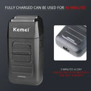 Kemei Rechargeable Cordless Shaver for Men Twin Blade Reciprocating Beard Razor Face Care Multifunction Strong Trimmer KM-1102