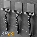 3pcs/set Razor Holder Men Shaving Shaver Razor Stand Shelf Shaving Razor Storage Rack Bathroom Hook Organizer