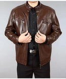 Leather Jacket Men Coats 2024 Brand High Quality PU Outerwear Men Business Winter Faux Fur Male Jacket Fleece