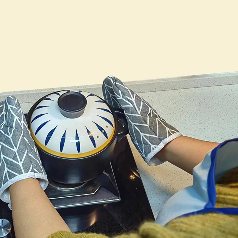 Oven Baking Gloves Oven Mitts Microwave Oven Gloves High-temperature Resistant Linen Gloves Kitchen Baking Tools Bakeware