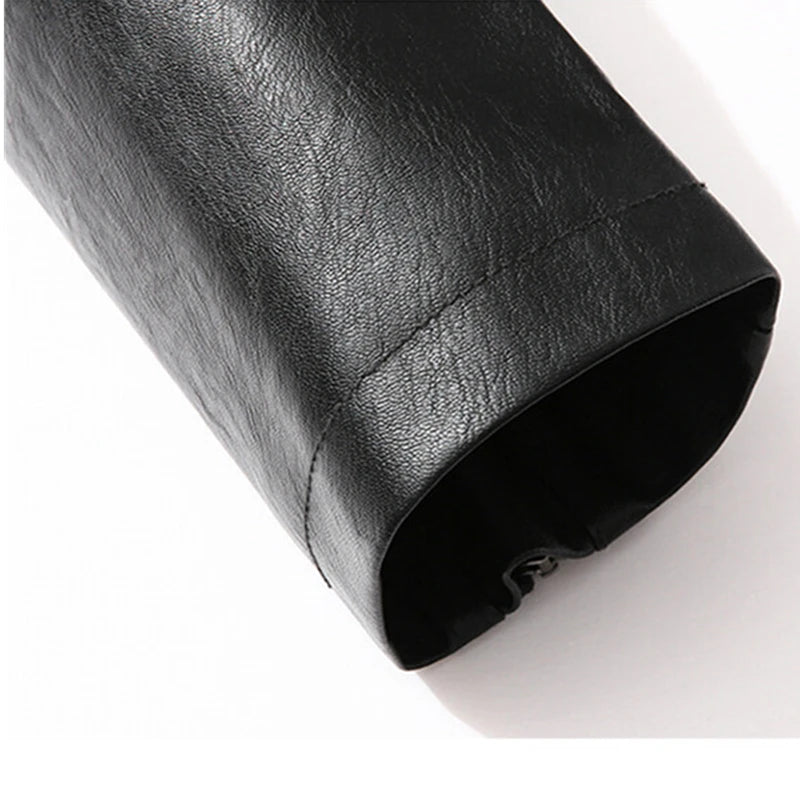 2025 new men's trendy coat leather jacket, PU jacket, black, light green optional, Asian size M-7XL