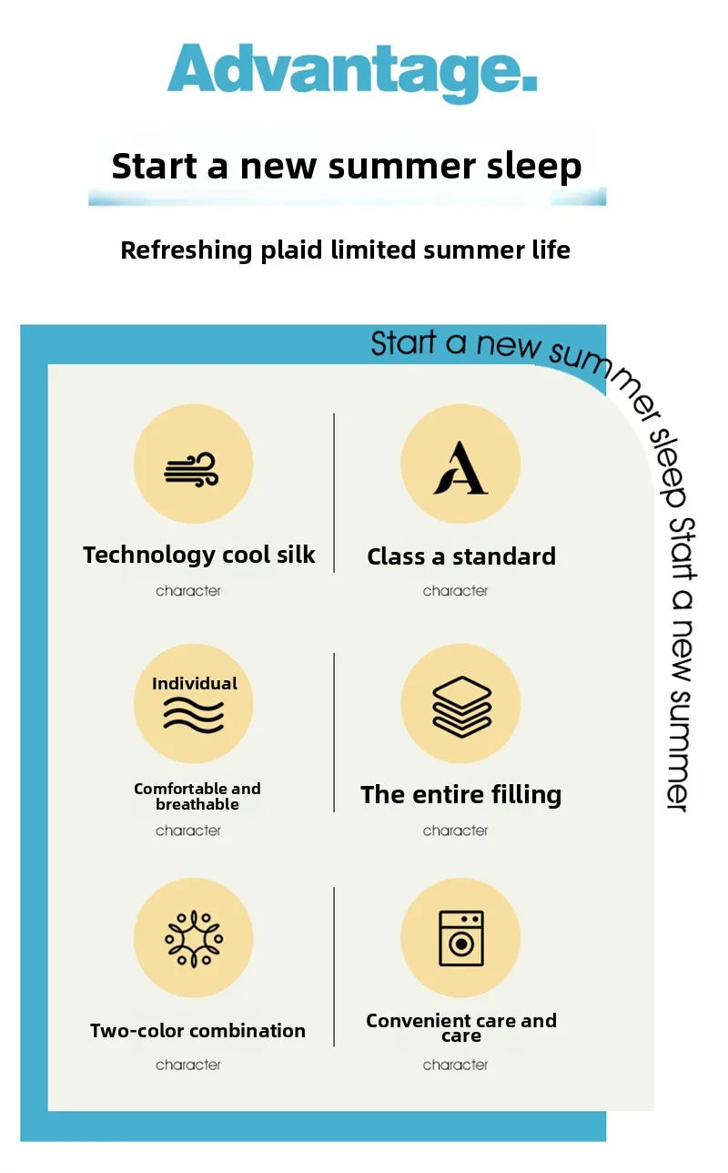 Grade A Cooling Blanket for Bed Soft Breathable King Size Summer Quilt Queen  Air Condition Comforter Lightweight Cool Duvet