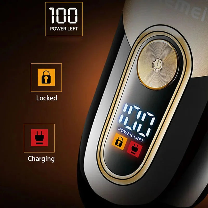 Kemei KM-3209 Men's Shaver with Charging Stand Rechargeable Electric Shaver Dual Network Powerful ﻿