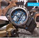 SANDA Men Sports Quartz Watches Dual Display LED Electronic Digital Wristwatches Waterproof Military Watch Relogios Masculino